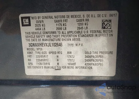 2018 Chevrolet Equinox Ls from USA, damaged, VIN 3GNAXHEVXJL102646